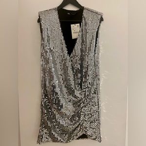 Silver sequin Zara mini dress